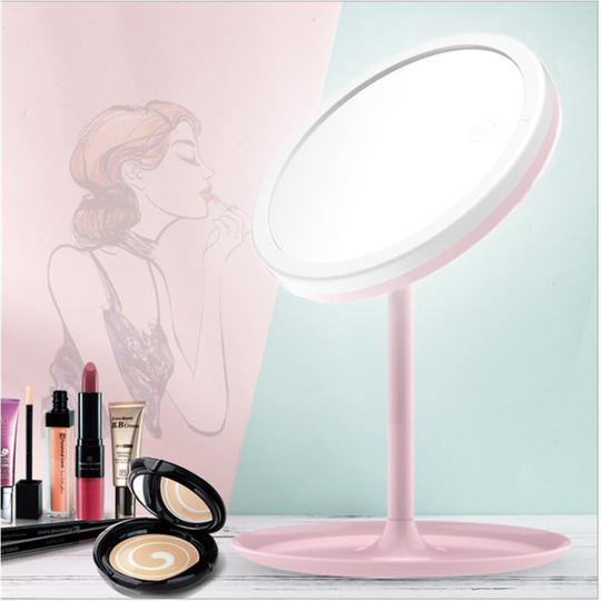 LED Touch Dimmable Lights Makeup Mirror Stage Table Lamps Mirror Rotation