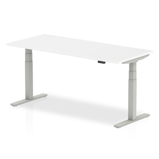Dynamic Air 1800/800 White Height Adjustable Desk with Silver Legs