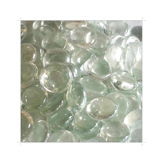 (Clear) 100 Glass Pebbles 20mm (approx 450g)