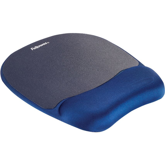 Fellowes Memory Foam Mouse Pad Wrist Support Sapphire Blue 9172801