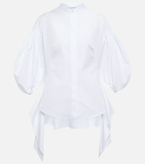 Puff-sleeved cotton shirt