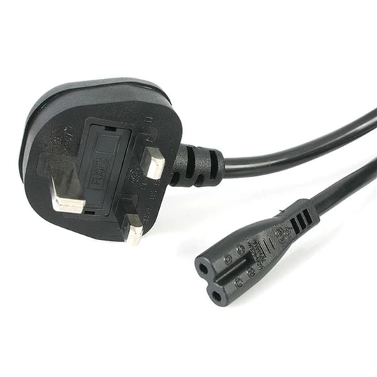 Startech 1m C7 Laptop Power Cord 2 Slot UK
