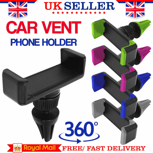 (Black) Universal Mobile Phone Holder Air Vent Car Mount Cradle Stand Holder for iPhone and Android Mobile Phones