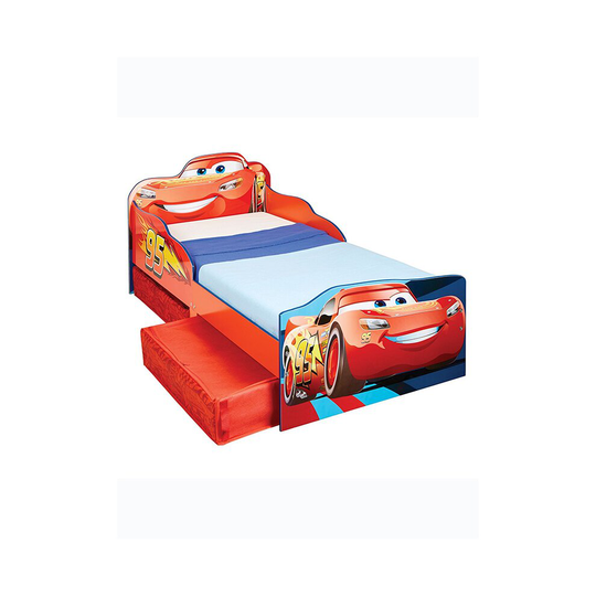 Disney Cars Lightning McQueen Toddler Bed With Fibre Mattress and