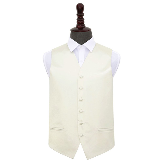 Ivory Plain Satin Wedding Waistcoat 40'