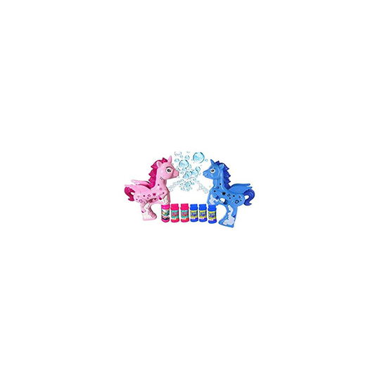 (Blue) Unicorn Bubble Gun - Contains Bubble Solution - Summer Fun in the Garden - Bubble Toys for Summer Outdoor Fun