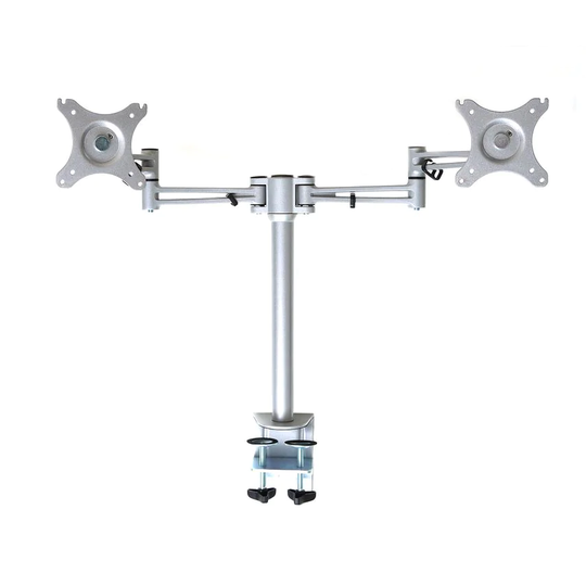 TC Group Manual Budget Twin Monitor Arm - Silver