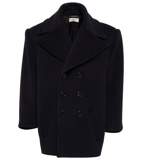 Double-breasted wool coat