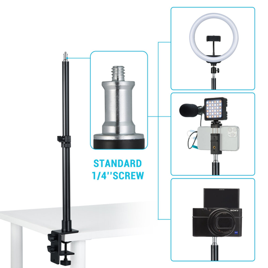 60cm Desk Studio LED Video Light Fold Camera Flash Tabel Clip Stand