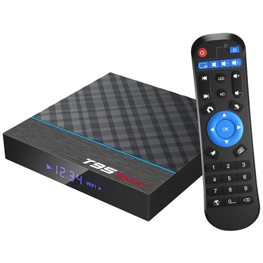 TUREWELL Android Box, T95 Max+ Android 9.0 TV Box Amlogic S905X3 Quad-core cortex-A55 4GB RAM 32GB ROM Media Player with 8K BT4.0 2.4G/5.0GHz