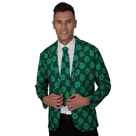 (Large) Irish Shamrock St Patrick's Day Jacket & Tie