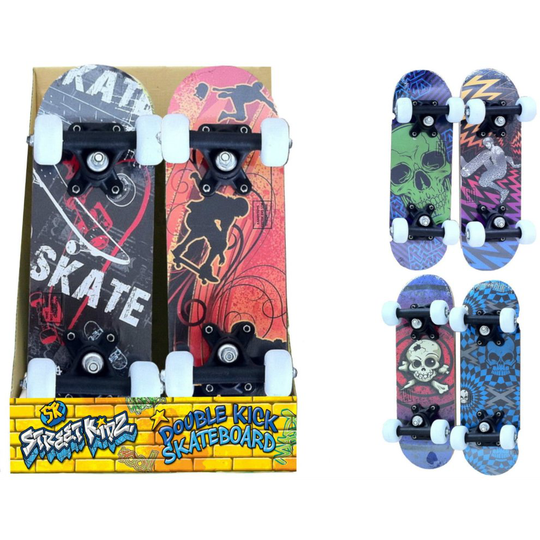 Childrens Beginner Skater 16.5" Double Kick Mini Outdoor Street Skateboard