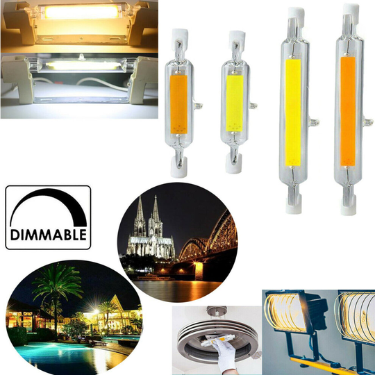 (25W 118mm 220V, Warm White) Dimmable R7s LED Tube Light 7W 12W 15W 25W Glass