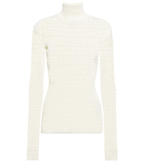 4G jacquard mockneck sweater
