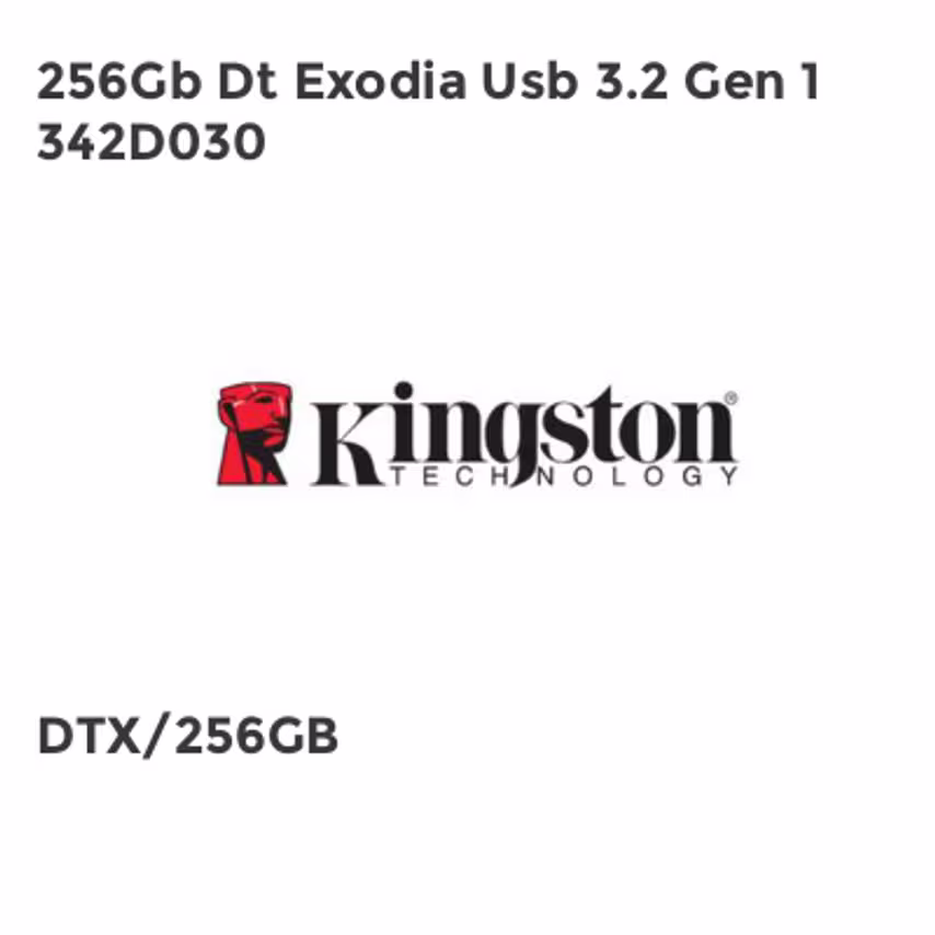 Kingston 256Gb Dt Exodia Usb 3.2 Gen 1 342D030- you get 6
