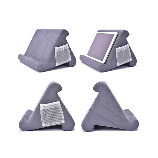 (Grey) Tablet Stand Pillow Holder & Mobile Phone Holder