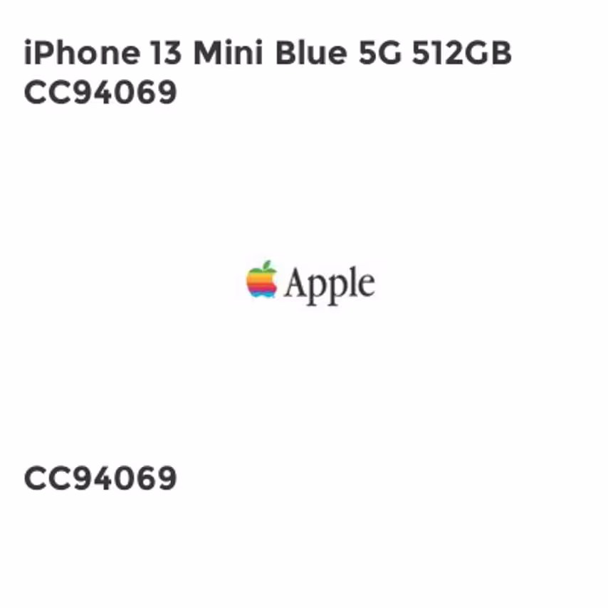 Apple iPhone 13 Mini Blue 5G 512GB CC94069
