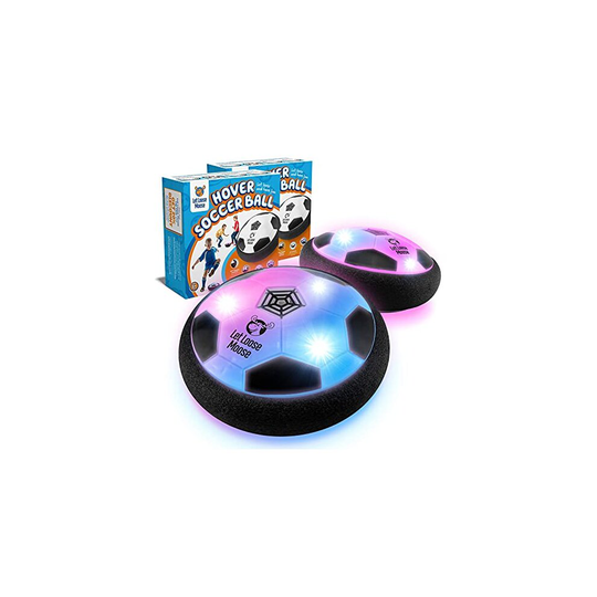 Let Loose Moose Hover Ball Light Up Indoor Football 2 Pack w/ Foam Bumpers for 3-12 Year Old Boys and Girls Games and Toys for Kids