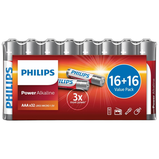 Philips Power Alkaline Batteries - Shrink Wrap Value Pack - Size AA