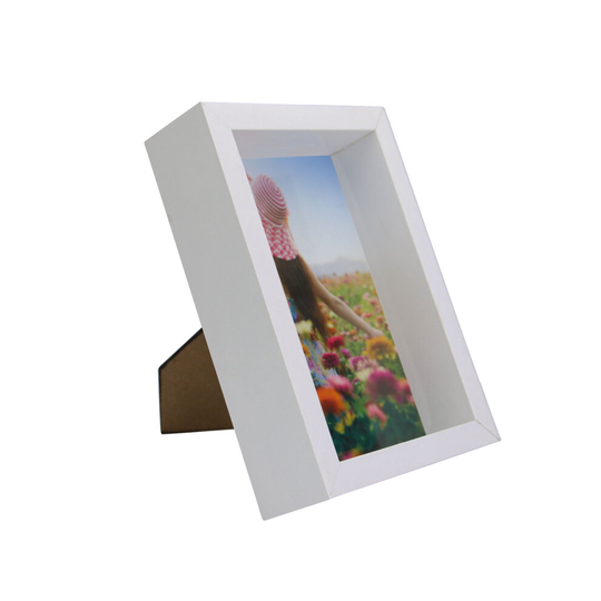 3D Box Photo Frame 4x6 Picture Storage White Shadow Memory Display Case M&W