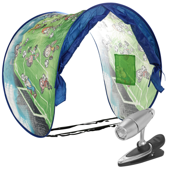 Pop Up Football Playhouse Sleep Dream Bed Tent With Reading Light Lamp