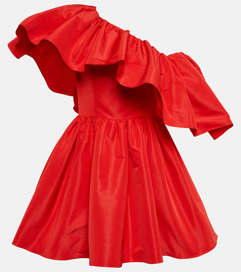 Ruffled faille minidress