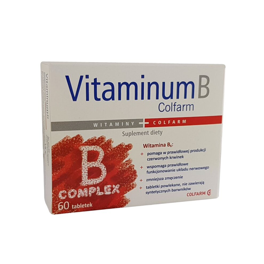 Vitaminum B 60 Tabs Witamina B B1 B2 B5 B6 B12 Biotin Folic Acid