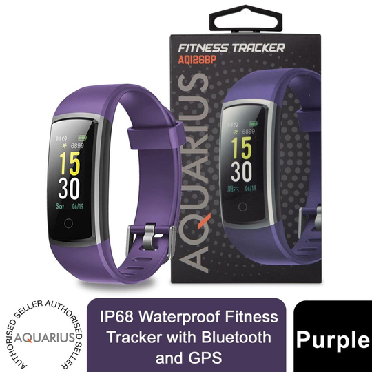 Aquarius AQ126 Waterproof Fitness Tracker With HRM and BPM - Purple