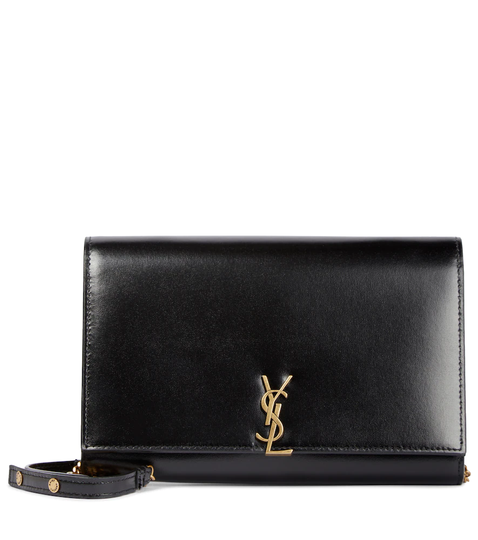 Monogram leather wallet on chain