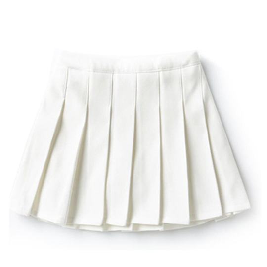 (4# White, 150cm / Age11-12 Years) Girls High Waisted Pleated Zip Tennis Style Skater Mini Skirt (Kids)