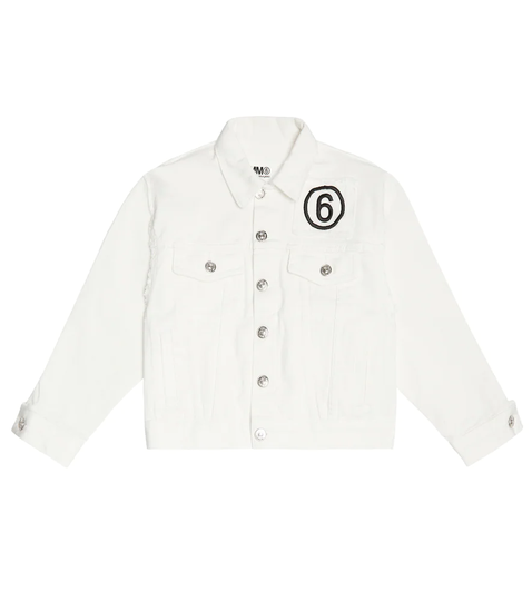 Logo embroidered denim jacket