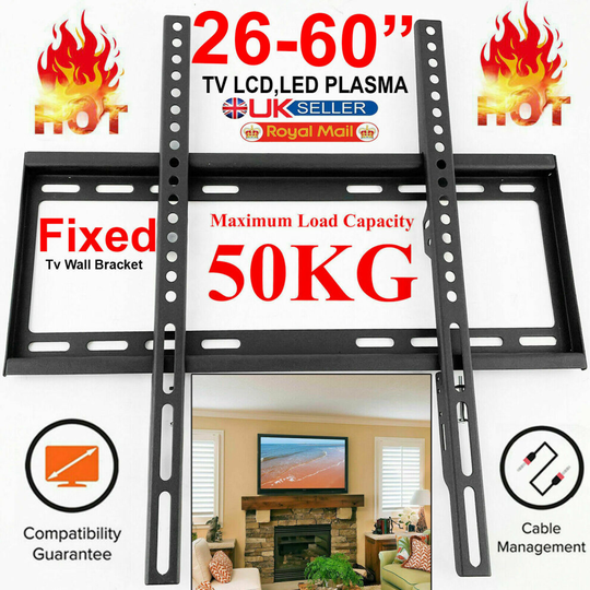 TV Wall Bracket Mount Slim For TV 26 32 50 55 60 inch LCD LED Plasma