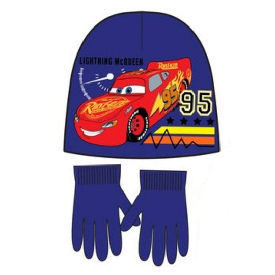 (Navy) Disney Cars Boys Hat and Gloves Set
