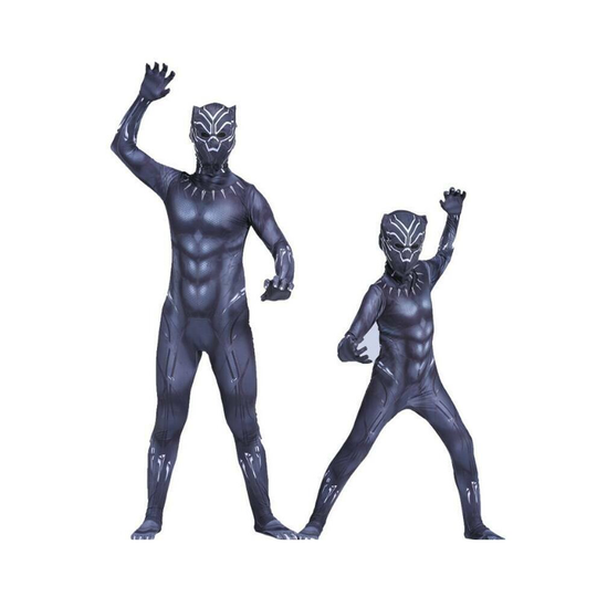 (13-14 Years) Black Panther Kid Boy Costume Superhero Cosplay Party Fancy Dress Age 4-18Y