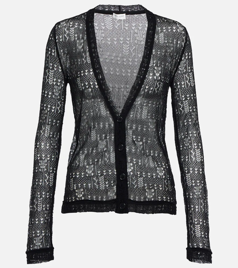 Patterned semi-sheer cardigan
