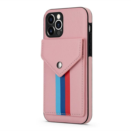 Luxury PU Leather Case For iPhone 12 Wallet Flip Card Holder Phone Cover With Lanyard