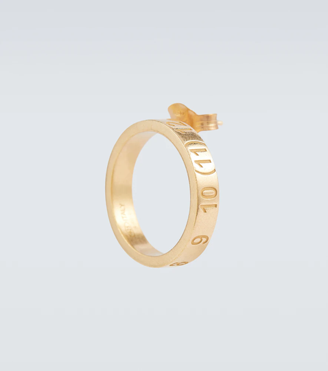 Gold-plated sterling silver Numbers earring
