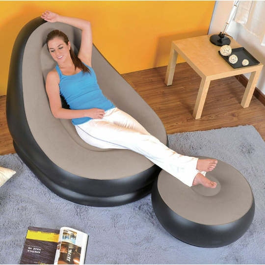 (Brown ) Deluxe Inflatable Lounger Couch Gaming Chair