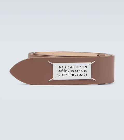 Logo leather belt