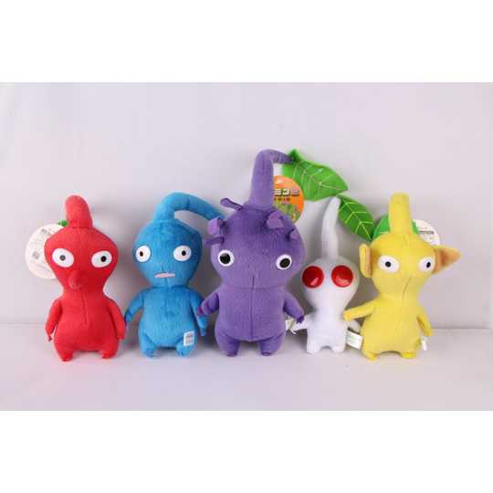 5PCS Pikmin Plush Toy Yellow Red Blue Pureple White Leaf