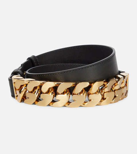 Leather and chain belt