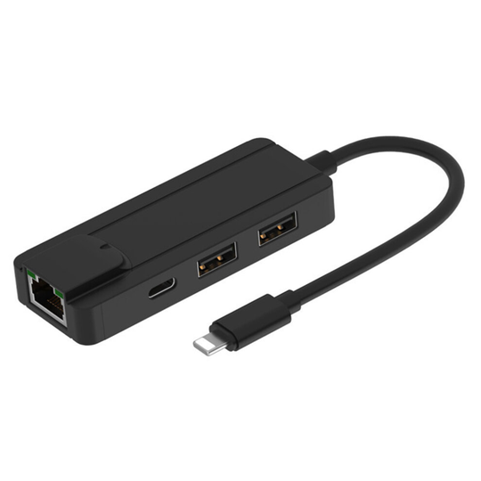 4 Ports Adapter For IPhone To Ethernet RJ45 Wired Network & USB Port OTG Adapter For IPad