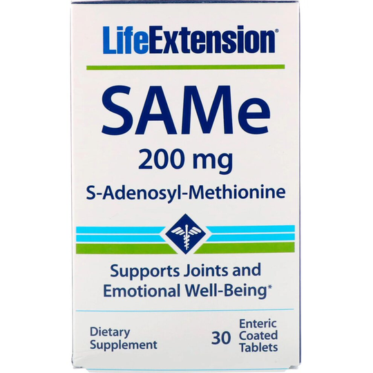 Life Extension SAMe 200mg S-Adenosyl-Methionine Supports Joint Health 30 Tablets