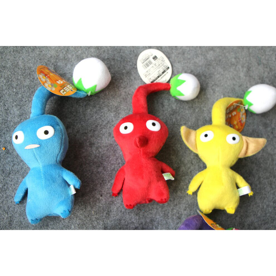 3PCS Pikmin Plush Toy Yellow Red Blue Bud