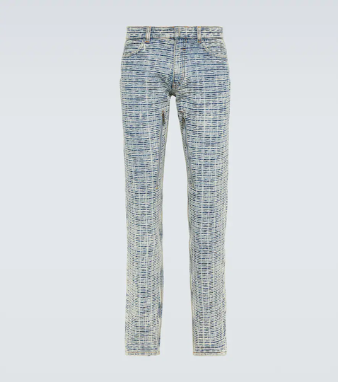 4G jacquard slim jeans