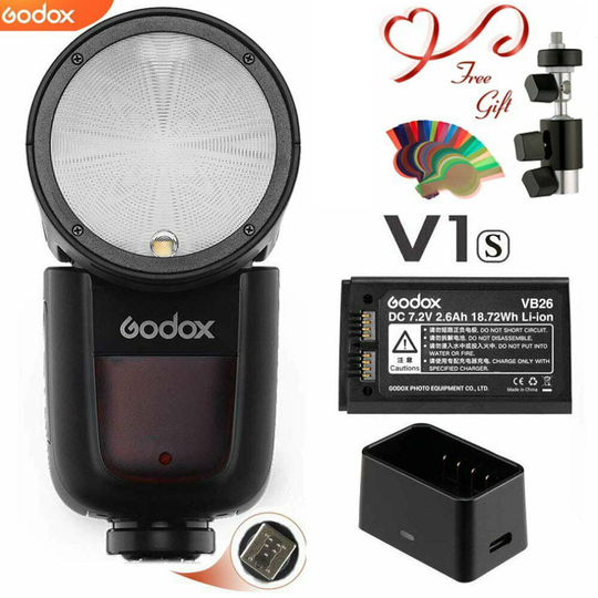 Godox V1S V1-S TTL HSS 2600mAh Round Head Speedlite Flash for Sony