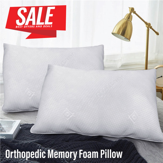 (MEMORY FOAM) LUXURY ULTRA SOFT JUMBO QUILTED COSY PILLOW SET