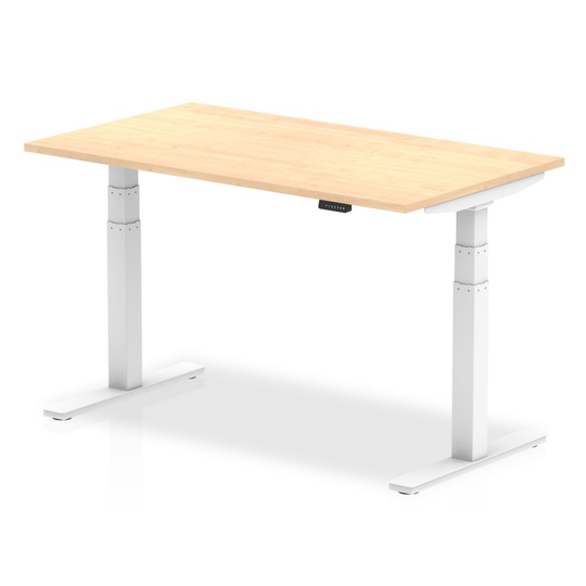 Dynamic Air 1400/800 Maple Height Adjustable Desk with White Legs