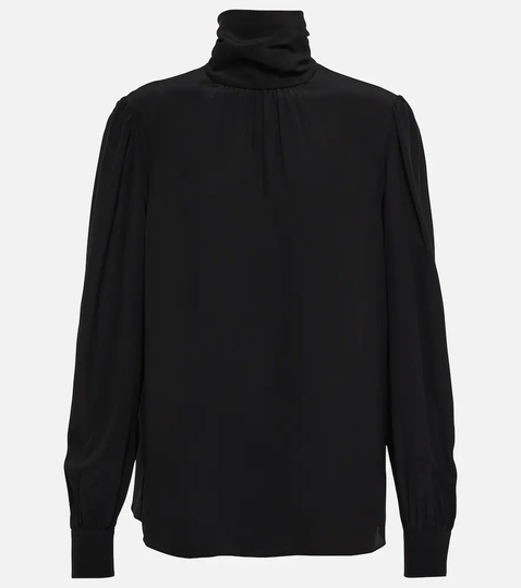 High-neck silk top