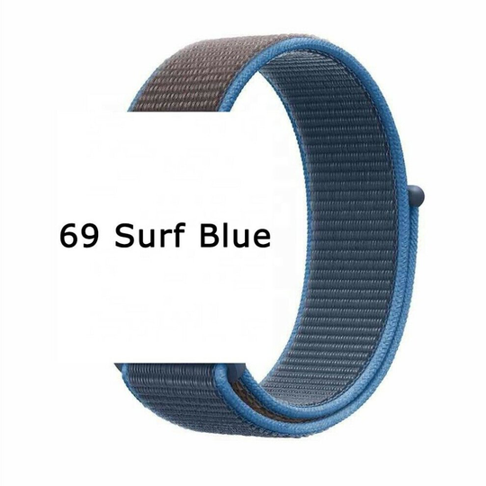 (Surf Blue, 42/44mm) Apple Watch Nylon Sport Loop Strap Band 38/42mm 40/44mm Series 1 2 3 4 5 6 SE